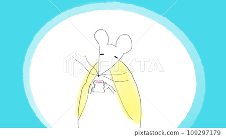 一隻穿著羊毛衫的可愛老鼠的插圖 109297179