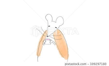 一隻穿著羊毛衫的可愛老鼠的插圖 109297180