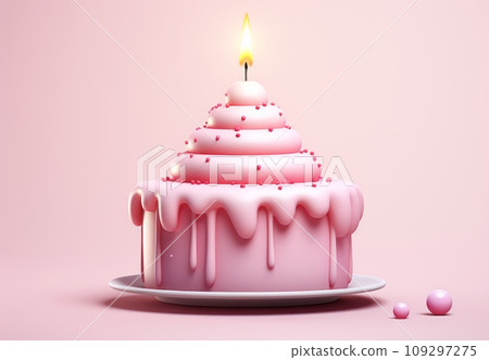 3D Birthday cake , Cute pink birthday cake 3D Birthday cake , Cute pink birthday cake 109297275