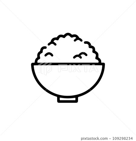 碗中白飯的圖示插圖 碗中白飯的圖示插圖 109298234