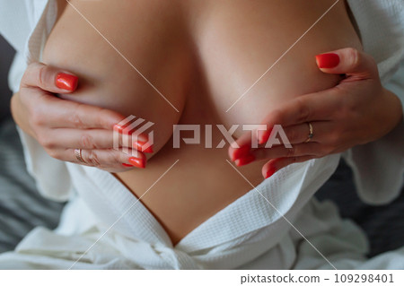Erotic topless, boobs. Sensual boob. Woman with large breasts. Woman in a bathrobe with great boobs. Women body shape. Breast boobs. Erotic topless, boobs. Sensual boob. Woman with large breasts. Woman in a bathrobe with great boobs. Women body shape. Breast boobs. 109298401