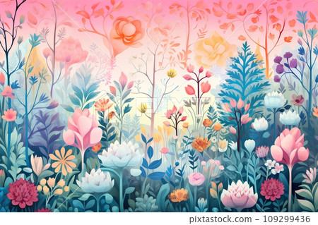 Pastel color flowers 109299436