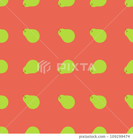 Green Pear Fruits Digital Paper. Pears on Red Background. Green Pear Fruits Digital Paper. Pears on Red Background. 109299474