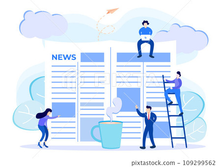 Illustration vector graphic cartoon character of news 109299562