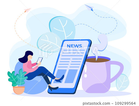 Illustration vector graphic cartoon character of news Illustration vector graphic cartoon character of news 109299564
