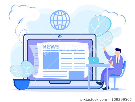 Illustration vector graphic cartoon character of news Illustration vector graphic cartoon character of news 109299565