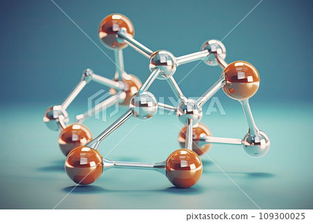 3d glass molecule or atoms on light blue background. Suitable for biochemical 3d glass molecule or atoms on light blue background. Suitable for biochemical 109300025