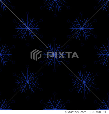 Simple Seamless Pattern with Hand Drawn Snowflakes. Simple Seamless Pattern with Hand Drawn Snowflakes. 109300191