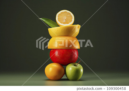 Isolated citrus slices. Pieces of orange, lemon and lime fruits Isolated citrus slices. Pieces of orange, lemon and lime fruits 109300458