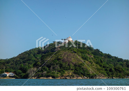 Penha Monastery in Vila Velha, ES, Brazil, on the top of hill. Convent of Our Lady of Penha 109300761