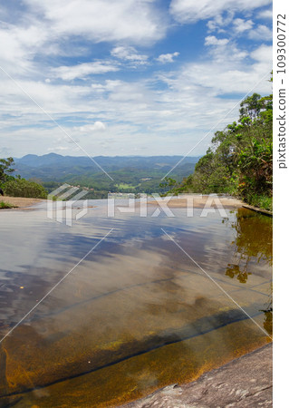 water mirror waterfall in Domingos Martins, Espirito Santo state, Brazil 109300772