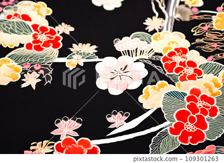 紅色花朵圖案和服4 紅色花朵圖案和服4 109301263