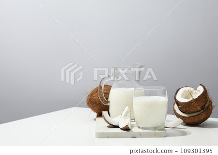 Coconut milk, concept of tasty and natural drink 109301395