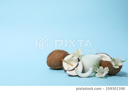 Coconut milk, concept of tasty and natural drink Coconut milk, concept of tasty and natural drink 109301398