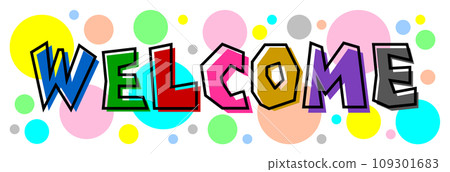 以彩色字母表示歡迎的英文插圖 109301683