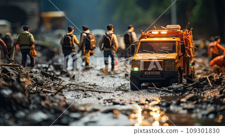 A city affected by flooding 109301830