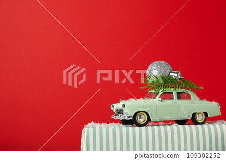 Gifts for the New Year from a car. 109302252