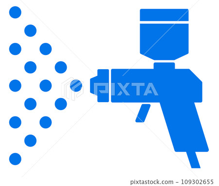 Illustration of an air spray gun that sprays paint for painting 109302655