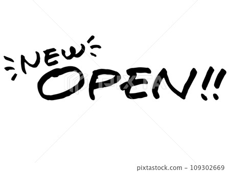 Handwritten character material "NEW OPEN". Vector data. 109302669