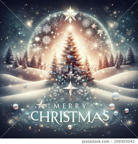 Merry Christmas and Happy New Year greeting card. Vector illustration. 109303042