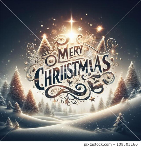 Merry Christmas and Happy New Year. Festive background with Christmas trees, houses and snowflakes. Merry Christmas and Happy New Year. Festive background with Christmas trees, houses and snowflakes. 109303160