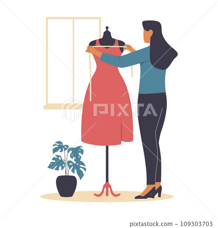 Tailor woman illustration concept 109303703