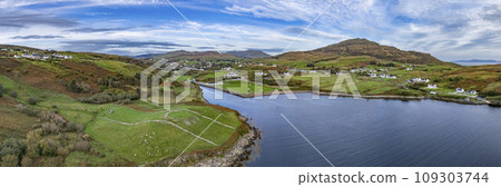 Aerial view of Kilcar in County Donegal - Ireland 109303744