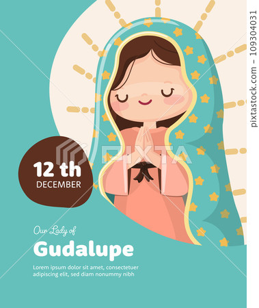 Our Lady of Guadalupe feast day. Kawaii style vector illustration 109304031