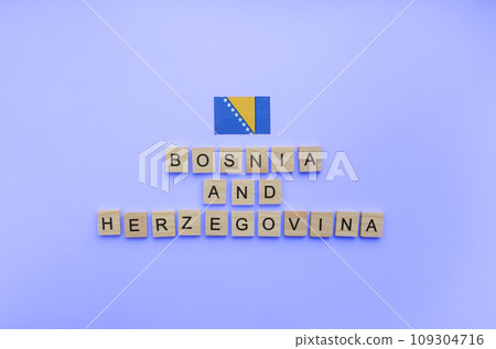 March 1, Independence Day of Bosnia and Herzegovina, a minimalistic banner with an inscription in wooden letters March 1, Independence Day of Bosnia and Herzegovina, a minimalistic banner with an inscription in wooden letters 109304716