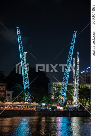 Very beautiful night view of Singapore Clarke Quay Very beautiful night view of Singapore Clarke Quay 109304865