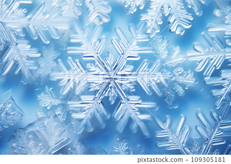 Background covered in snowflakes and frost patterns. 109305181