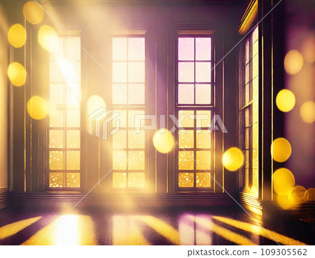 陽光透過舊窗戶照射進來 109305562