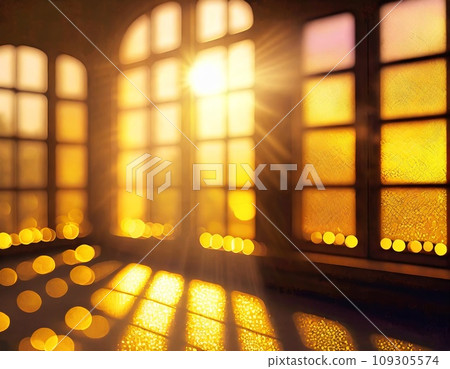陽光透過舊窗戶照射進來 陽光透過舊窗戶照射進來 109305574