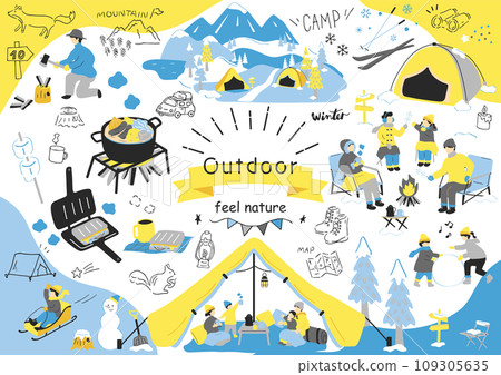 人們享受冬季露營 109305635