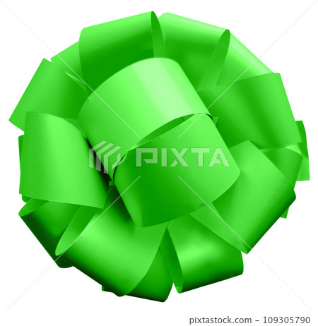 Green bow isolated on a transparent background 109305790