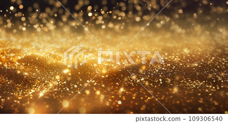 Golden field of sparkling particles 109306540