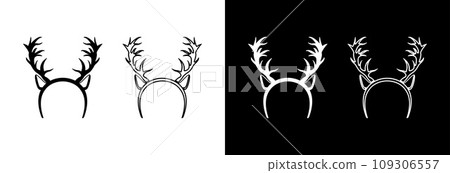 Christmas hoop with deer horns. Christmas hoop with deer horns. 109306557