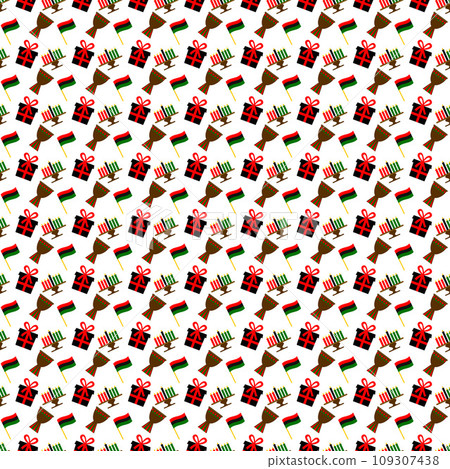 Kwanzaa seamless pattern. African American holiday vector background. Perfect for wrapping paper, fabric, textile, scrapbooking, etc. Kwanzaa seamless pattern. African American holiday vector background. Perfect for wrapping paper, fabric, textile, scrapbooking, etc. 109307438