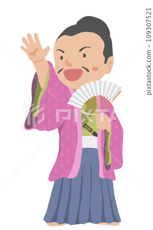 Sengoku daimyo holding a fan 109307521