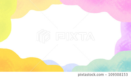 Fluffy colorful watercolor frame 109308153