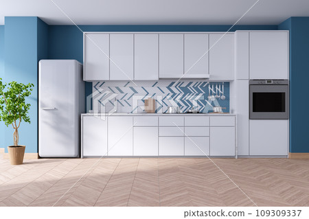 Luxurious Modern Blue Kitchen room  109309337
