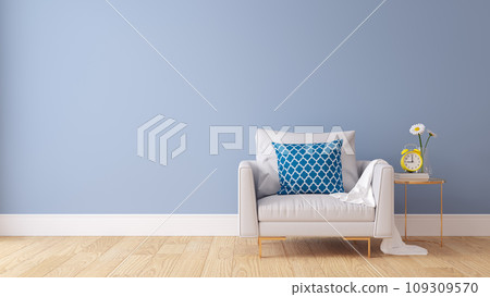 Pastel color and modern room interior design,light gray sofa with blue wall and wood floor ,3d render Pastel color and modern room interior design,light gray sofa with blue wall and wood floor ,3d render 109309570