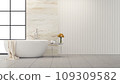 Modern and Loft bathroom interior design,white bathtub  with marble wall,3d rendering 109309582