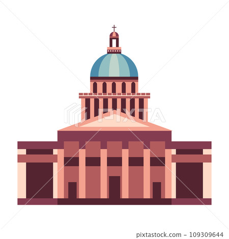 Paris Pantheon Landmark Building Icons Paris Pantheon Landmark Building Icons 109309644