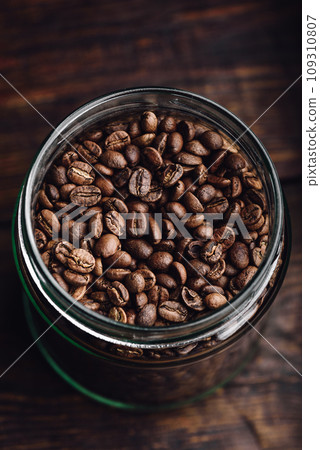 Roasted Coffee Beans in Jar 109310807