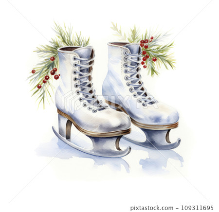 a christmas cards for an ice hockey team with skates a christmas cards for an ice hockey team with skates 109311695