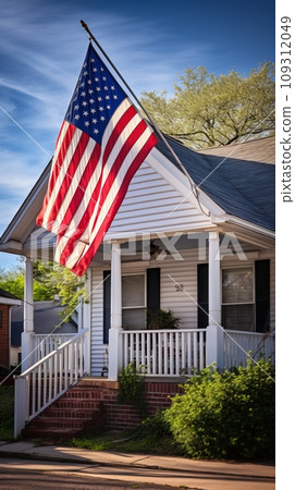 American flag outside a private home American flag outside a private home 109312049
