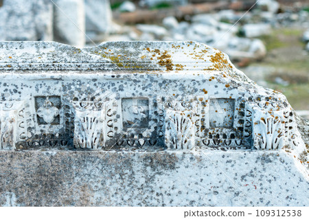 Elements of ancient architecture and ruins of Ephesus, Izmir.  109312538