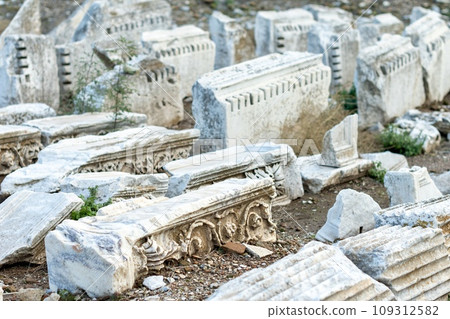 Elements of ancient architecture and ruins of Ephesus, Izmir. Elements of ancient architecture and ruins of Ephesus, Izmir. 109312582