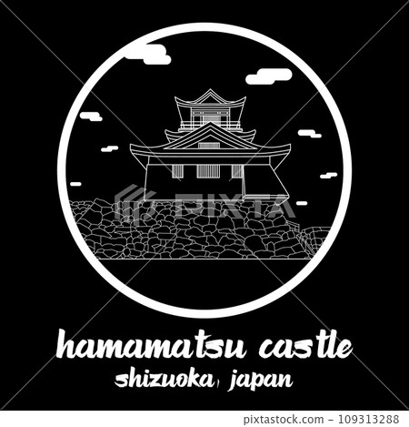 Circle Icon Hamamatsu Castle. vector illustration 109313288